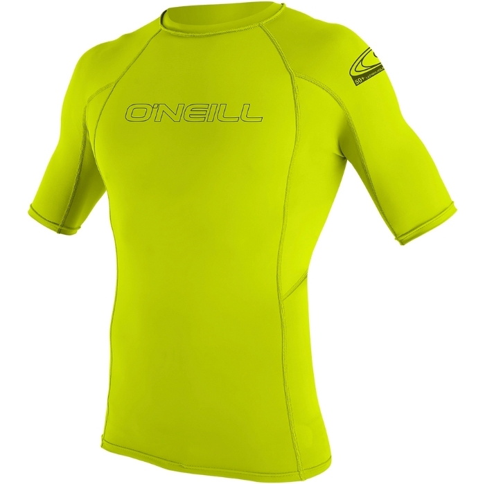 2026 O'Neill Youth Basic Skins Short Sleeve Rash Vest 3345 - Lime